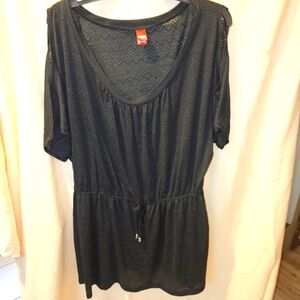 Womens black lightweight beach/pool coverup